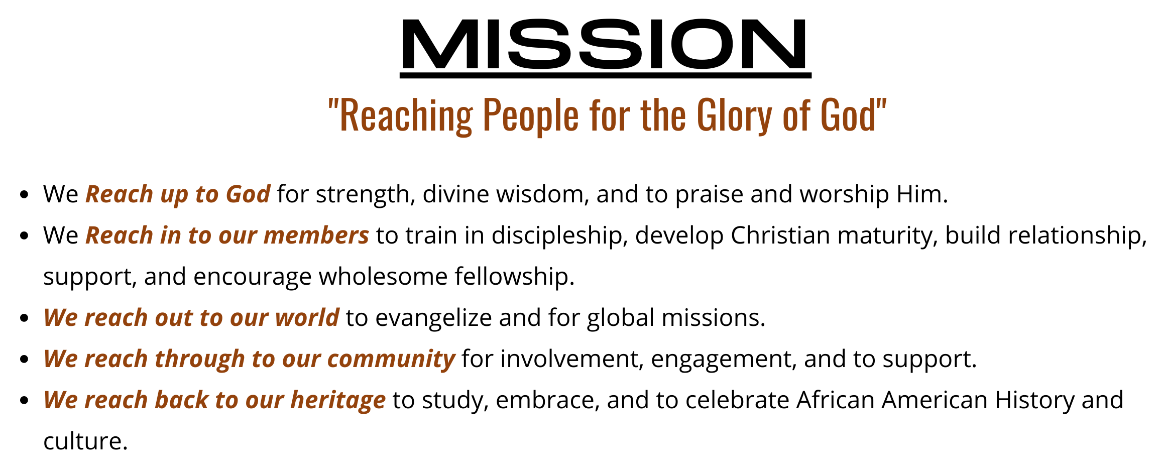 Reaching People for the Glory of God